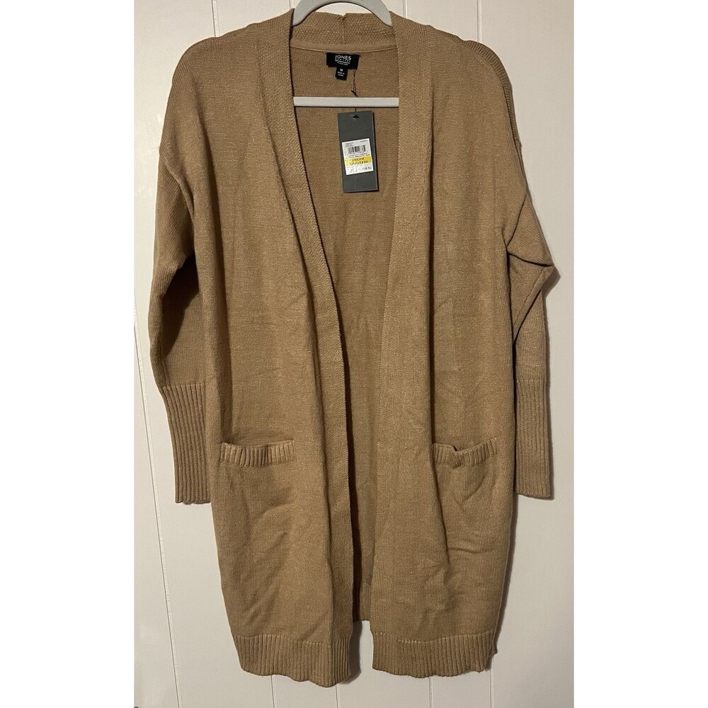 Women’s Jones New York Signature Camel Cardigan Size Medium With Pockets